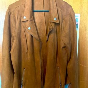 Light brown suede zip jacket XL super soft!
